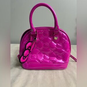 💖 Loungefly x Hello Kitty Pink Patent Embossed Dome Satchel Bag 💖
